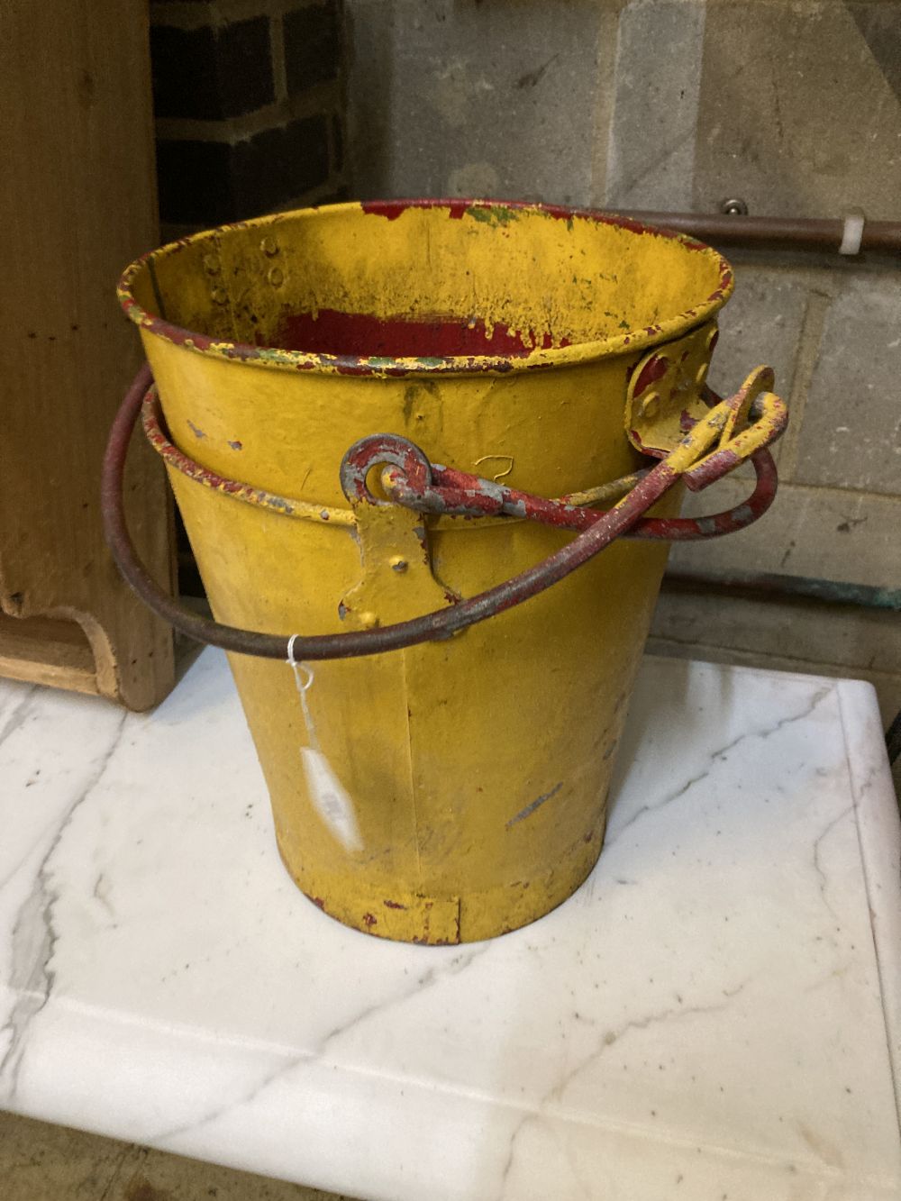 A pair of vintage painted fire buckets, diameter 27cm